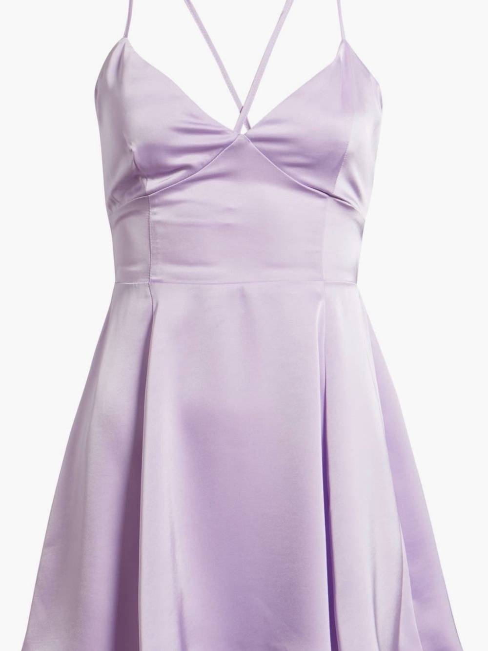 Nordstrom Lavender Lilac Large Minidress Spaghetti Strap Fit & Flare Dress - Picture 4 of 8